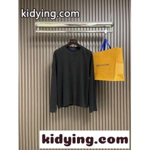 エンボスLVロングスリーブTシャツ ルイ・ヴィトン Tシャツ スーパーコピー ブラックkid2615Hb4f