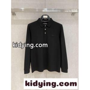 上品 コットン ロゴ 長袖 ポロシャツ ヒューゴ・ボス Tシャツ コピー ブラックkid268jW1HD