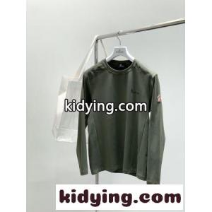カジュアル 上品 クルーネック 長袖Tシャツ モンクレール コピーブランド Tシャツ 偽物 グリーンkid261PveCm