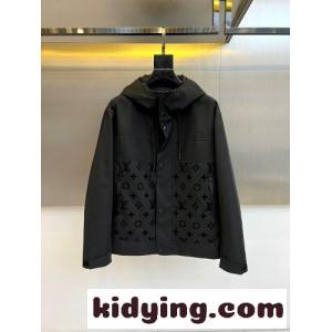 カジュアル アウトドア フーデッドジャケット ルイ・ヴィトン ジャケット コピー ブラックkid26C4Pzui