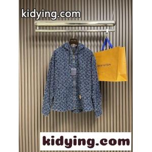フロックド モノグラム デニムフーディ ルイ・ヴィトン ジャケット スーパーコピーkid26CSbqia