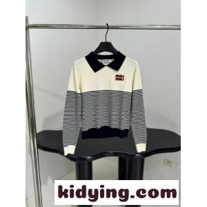 カジュアル 上品 ニットポロ ミュウミュウ ブランド コピー ニット コピー レディースkid26KTnW1v