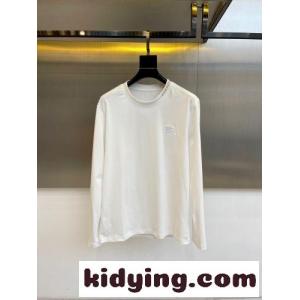 シンプル 上品 合わせやすい 長袖Tシャツ バーバリー コピーブランド Tシャツ 偽物 コットン ホワイトkid26SzOnWv