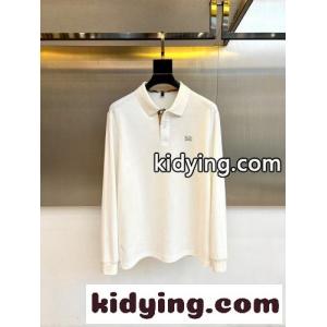 定番 コットンピケ 長袖 ポロシャツ バーバリー コピー Tシャツ 偽物 ホワイトkid26yCKrmi