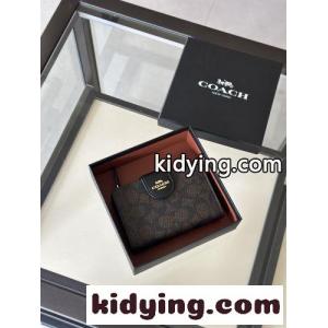定番 人気 シグネチャー柄 コンパクト ウォレット コーチ コピー 財布 スーパーコピーkid2659DSfq