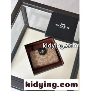 人気 シグネチャー柄 コーチ ブランド コピー 財布 スーパーコピー 定番 コンパクト ウォレットkid26e8Hrey
