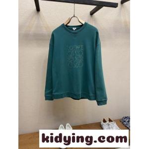 定番 ロゴ入り スウェットシャツ ロエベ コピー Tシャツ コピー クルーネック グリーンkid261HX5nq