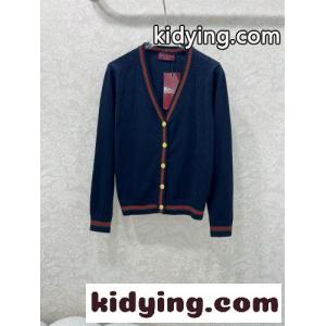 カジュアル Vネック カーディガン グッチ コピー ニット コピー ウール ネイビーkid26KzKTzu