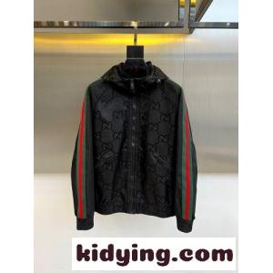 カジュアル GG フード付き ブルゾン グッチ ブランド コピー ジャケット コピー ブラックkid26GvGLXb