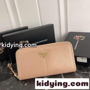 シンプル 上品 ラウンドファスナー 長財布 プラダ コピー 財布 コピー ユニセックス ピンクkid26i0fSrC