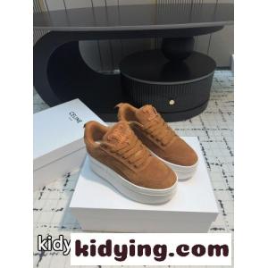 セリーヌ ブランド コピー スニーカー コピー 定番 人気 プラットフォームスニーカー ブラウンkid26iieCyu
