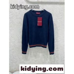 洗練された カジュアル クルーネック  グッチ コピー セーター コピー プルオーバー ネイビーkid26DeGr4f