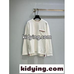 カジュアル お洒落 長袖Tシャツ トムブラウン ブランド コピー Tシャツ 偽物 クルーネック ホワイトkid26rq8vWn