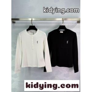 大人カジュアル ヘンリーネック 長袖Tシャツ イヴ・サンローラン コピーブランド Tシャツ 偽物kid26Onu0za
