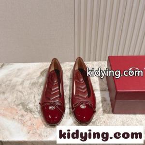 ダブルG付き ウィメンズ フラットバレエシューズ グッチ コピー スーパーコピー レッドkid26qWjuee