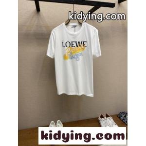 お洒落 クルーネック 半袖Tシャツ ロエベ ブランド コピー Tシャツ 偽物 コットン ホワイトkid26iuCuSr