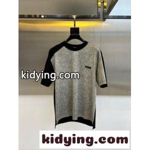 カジュアル 切り替え コットン クルーネック ロエベ コピー Tシャツ 偽物 グレーkid26jqmq0n