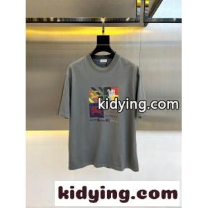 おしゃれ ロゴ入り 半袖Tシャツ バーバリー スーパーコピー Tシャツ 偽物 クルーネック グレーkid26zymqya