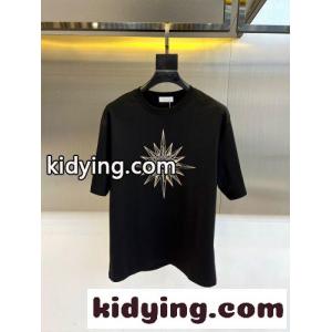 シンプル ロゴ クルーネック 半袖Tシャツ クリスチャン・ディオール ブランド コピー Tシャツ 偽物 ブラックkid26e8Dayu