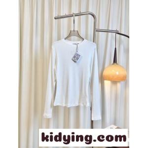 アナグラム リブ 長袖Tシャツ ロエベ スーパーコピー Tシャツ 偽物 合わせやすい ホワイトkid26HHbOju