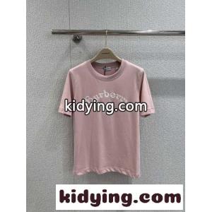 ゴシックロゴ コットンTシャツ バーバリー コピー Tシャツ コピー クルーネック ピンクkid26ryueCi