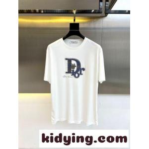 上品 カジュアル コットン ロゴTシャツ クリスチャン・ディオール コピー Tシャツ 偽物 ホワイトkid26mSLbqC