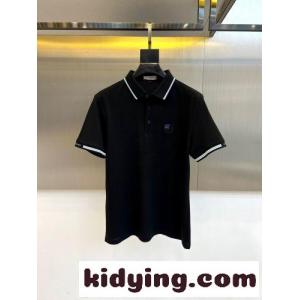 カジュアル 定番 コットンピケ ポロシャツ ロエベ コピーブランド Tシャツ 偽物 半袖 ブラックkid268bSPva