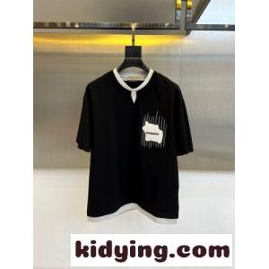 おしゃれ レイヤード風 半袖Tシャツ バーバリー スーパーコピー Tシャツ 偽物 コットン ブラックkid261LvuOb