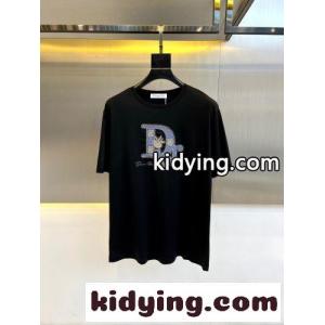上品 カジュアル コットン ロゴTシャツ クリスチャン・ディオール スーパーコピー Tシャツ 偽物 ブラックkid26T5f45b