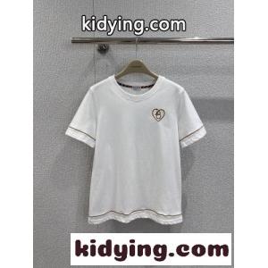 Bハート コットンTシャツ バーバリー コピーブランド Tシャツ コピー クルーネック ホワイトkid265rOH5j