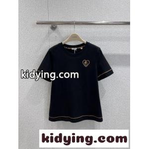 Bハート コットンTシャツ バーバリー ブランド コピー Tシャツ コピー クルーネック ブラックkid26eaWHLn