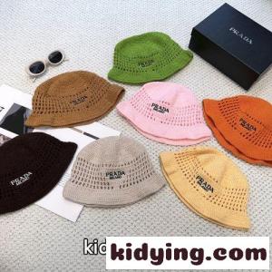 お洒落 ロゴ刺繍 ウーブンファブリック バケットハット プラダ コピー キャップ コピーkid26ayC8ju