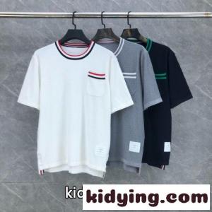 シンプル 定番 胸ポケット 半袖トップス トムブラウン コピーブランド Tシャツ 偽物kid26maGnSn