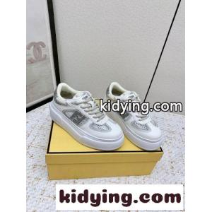 フェンディ コピー マッチ レザー＆メッシュ プラットフォームロートップ スニーカー スーパーコピーkid26S1D8Tr