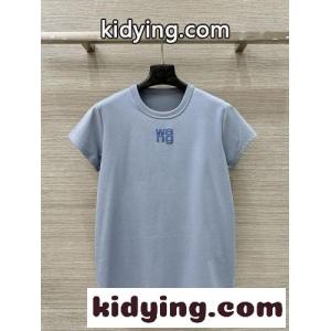 シンプル カジュアル クルーネック 半袖Tシャツ アレキサンダーワング Tシャツ コピー ブルーkid26DmW5Hb