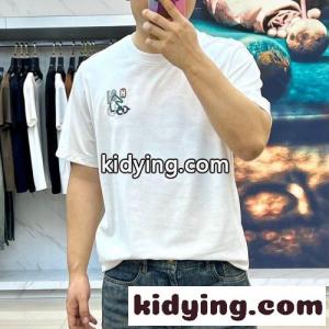 上品 カジュアル コットン 半袖Tシャツ エルメス コピーブランド Tシャツ 偽物 クルーネック ホワイトkid26iy05re