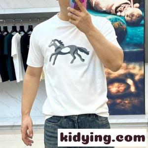 おしゃれ 合わせやすい クルーネック エルメス コピー Tシャツ 偽物 ホワイトkid26mumSzy