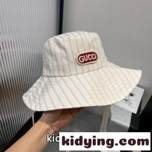 おしゃれ ストライプ サファリハット グッチ コピー キャップ 偽物 帽子 ホワイトkid268Hr4Dm
