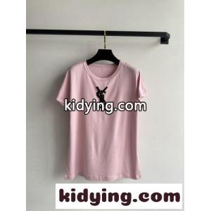 イヴ・サンローラン コピー Tシャツ コピー 洗練された カジュアル YSLロゴ 半袖Tシャツ ピンクkid26uOPjCi