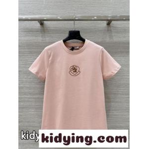 ハート ロゴ刺繍 コットン 半袖Tシャツ モンクレール ブランド コピー Tシャツ 偽物 ピンクkid260L91Xj