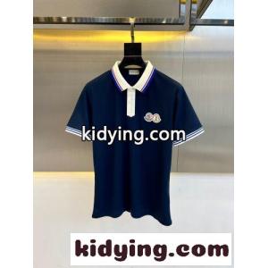 モンクレール ブランド コピー Tシャツ 偽物 カジュアル 配色 ロゴパッチ ポロシャツ ネイビーkid26HTrume