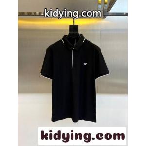 定番 カジュアル コットンピケ ポロシャツ アルマーニ コピー Tシャツ 偽物 ブラックkid26naG51f