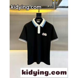 配色 ロゴパッチ カジュアル ポロシャツ モンクレール コピー Tシャツ 偽物 ブラックkid26KniqCa