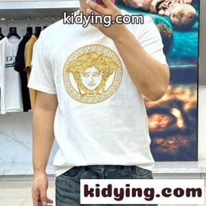 目を引く メデューサ コットン 半袖Tシャツ ヴェルサーチ ブランド コピーェ Tシャツ 偽物 ホワイトkid26mCOzCu