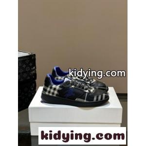 バーバリー ブランド コピー スニーカー コピー レザー＆チェック テラススニーカー​ メンズシューズ ブラックkid268zK5Pn