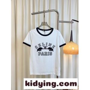 カジュアル おしゃれ プリント セリーヌ コピー Tシャツ コピー 半袖Tシャツ ホワイトkid26uSviem