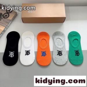 5足セット おしゃれ バーバリー ブランド コピー 靴下 偽物 コットン ロゴ入り ソックスkid26DymC0f