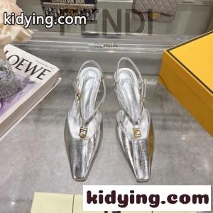 大人 カジュアル フェンディ コピー フォールド スリングバックシューズ スーパーコピー シルバーkid26biS5LD