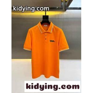 カジュアル コットンピケ 半袖ポロシャツ クリスチャン・ディオール コピー Tシャツ 偽物 オレンジkid26OL1zqu