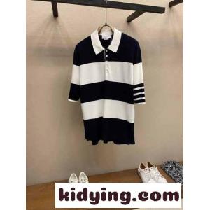 カジュアル コットン ポロシャツ トムブラウン ブランド コピー Tシャツ スーパーコピー ブラックkid26KLTLPr
